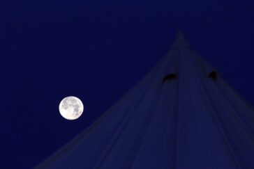 Full Moon Over Yurt Tent