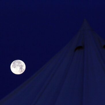 Full Moon Over Yurt Tent