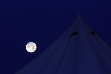 Full Moon over Yurt Tent
