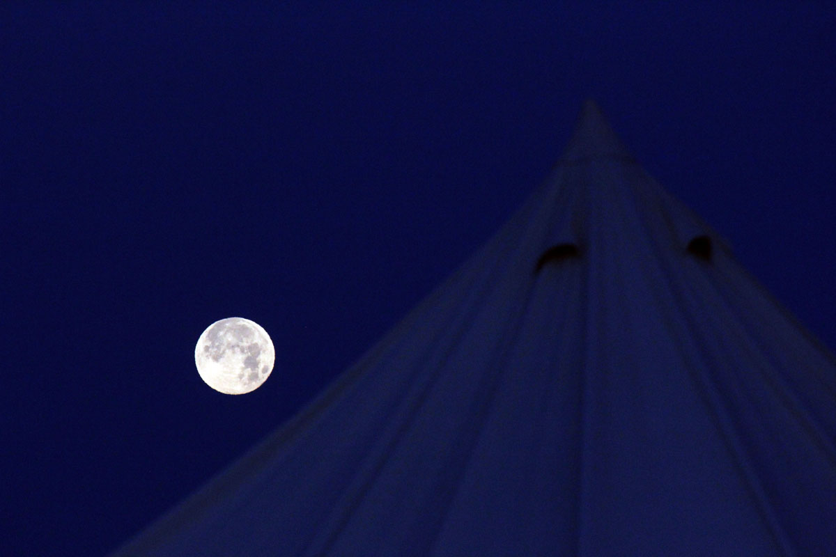 Full Moon Over Yurt Tent